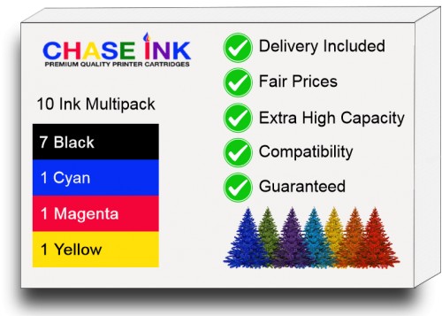 1 Multipack (BCMY) + 6 EXTRA Black - Compatible Epson 604 / 604XL (Pineapple) Extra High Capacity Ink Cartridges