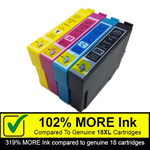 Compatible Epson 18XL High Capacity Ink Cartridges - Multipack (BCMY) 63.2ml