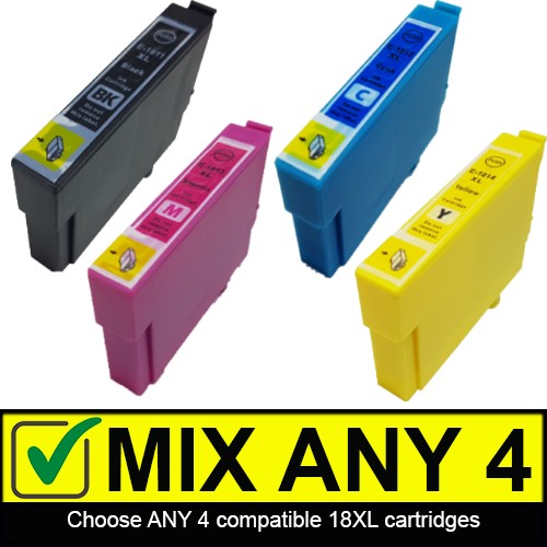 Compatible Epson 18XL - Mix ANY 4 Cartridges