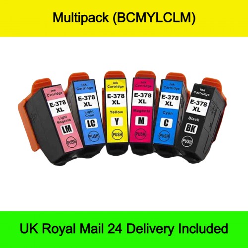 1 Multipack BK/C/M/Y/LC/LM - Compatible Epson 378XL (Squirrel) Extra High Capacity Ink Cartridges