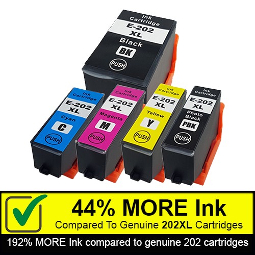 5 Compatible Ink Cartridges To Replace Epson 202XL (54ml)