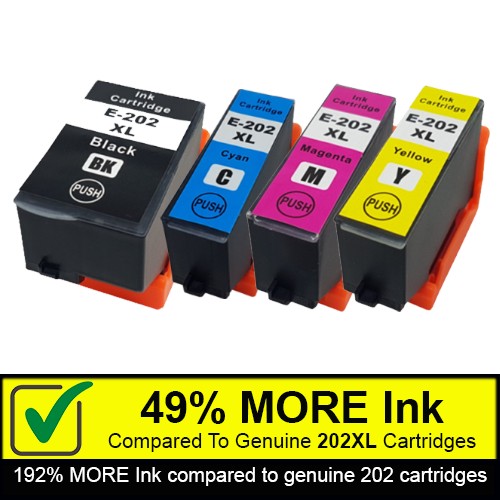 Multipack - 4 Compatible Ink Cartridges To Replace Epson 202 202XL (NO Photo Black) 