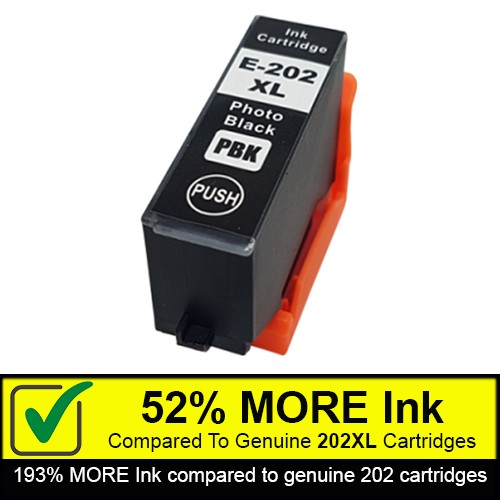 Photo Black Compatible Ink Cartridges To Replace Epson 202XL (12ml)