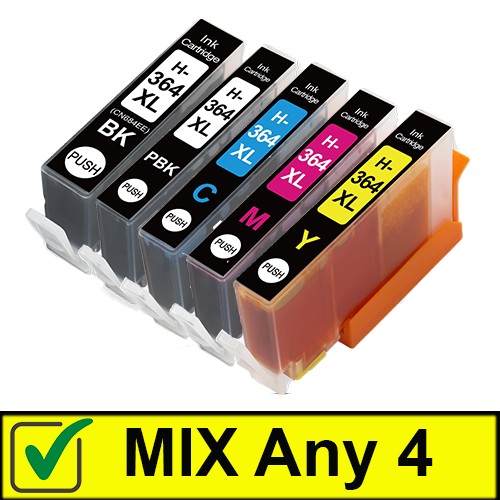 Compatible HP 364XL High Capacity Ink Cartridges - Mix ANY 4