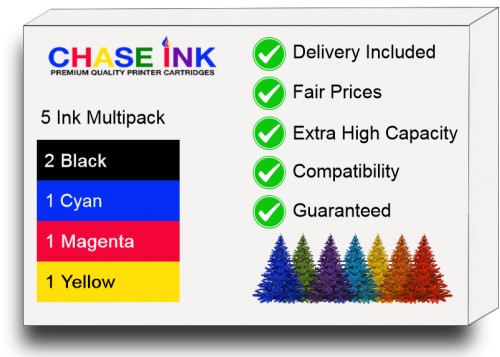 1 Multipack (BCMY) + 1 Black Compatible 604XL (Pineapple) Ink Cartridges - For Use With Epson XP-2200 XP-2205 XP-3200 XP-3205 XP-4200 XP-4205 WF-2910DWF WF-2930DWF WF-2935DWF WF-2950DWF Printers