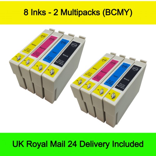 2 Multipacks (BCMY) - Compatible Epson T0711-4 T0715 (Cheetah) Extra High Capacity Ink Cartridges
