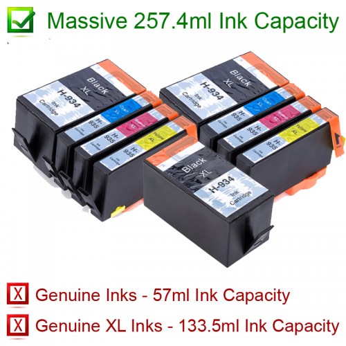 HP 934XL 935XL Compatible High Yield Ink Cartridges - 2 Multipacks + 1 Extra Black