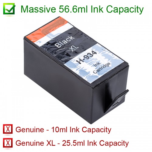 HP 934XL Compatible High Yield Ink Cartridges - Black