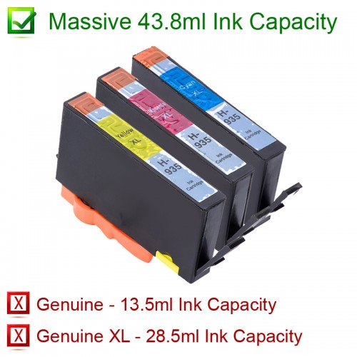 HP 935XL Compatible High Yield Ink Cartridges - Cyan/Magenta/Yellow