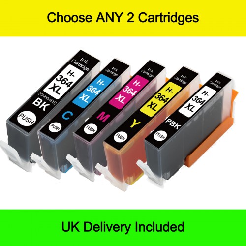 Mix ANY 2 - Compatible HP 364XL High Capacity Ink Cartridges
