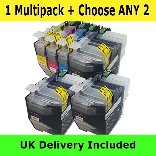 1 Multipack + Choose ANY 2 (BCMY) - Compatible Ink Cartridges To Replace Brother LC3217 / LC3219XL