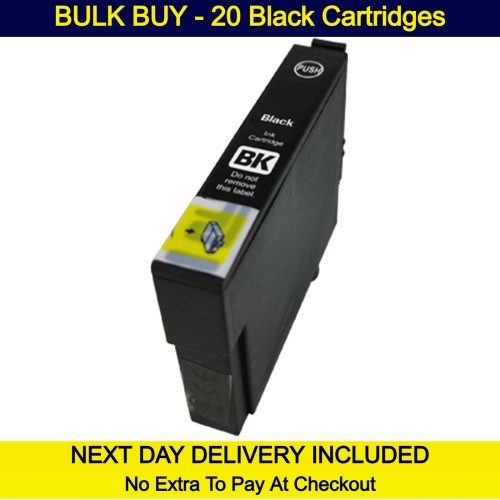 BULK BUY - 20 Black - Compatible Epson 18 / 18XL (Daisy) Extra High Capacity Ink Cartridges