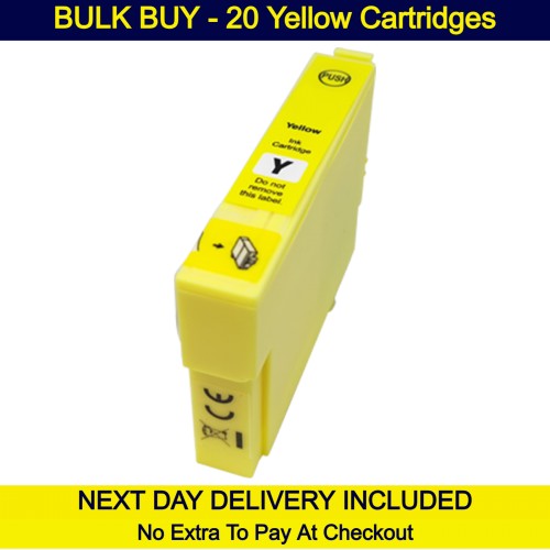 BULK BUY - 20 Yellow - Compatible Epson 18 / 18XL (Daisy) Extra High Capacity Ink Cartridges