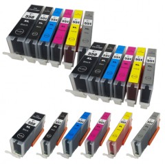2 Multipacks inc. Grey + ANY 2 FREE - 14 Compatible Ink Cartridges - Replaces Canon PGI-550XL & CLI-551XL