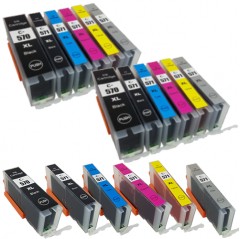 2 Multipacks inc. Grey + ANY 2 FREE - 14 Compatible Ink Cartridges - Replaces Canon PGI-570XL & CLI-571XL