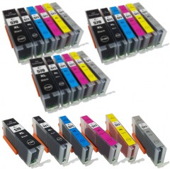 3 Multipacks inc. Grey + ANY 6 FREE -  24 Compatible Ink Cartridges - Replaces Canon PGI-570XL & CLI-571XL