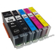 Multipack - 5 Compatible Ink Cartridges - Replaces Canon PGI-570XL & CLI-571XL