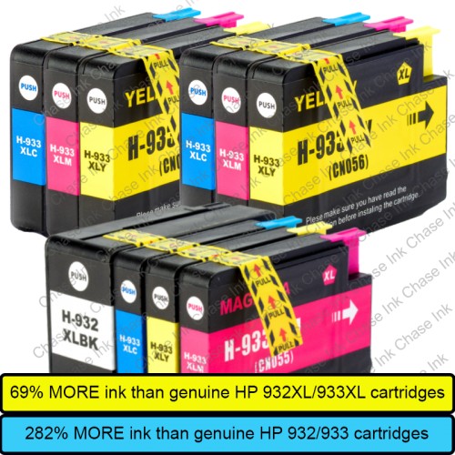 Chase Ink Compatible HP 932XL/933XL Ink Cartridges - 1 Multipack + 2 x Cyan, Magenta, Yellow
