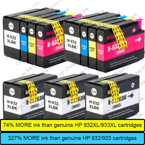 Chase Ink Compatible HP 932XL/933XL Ink Cartridges - 2 Multipacks + 3 EXTRA Black