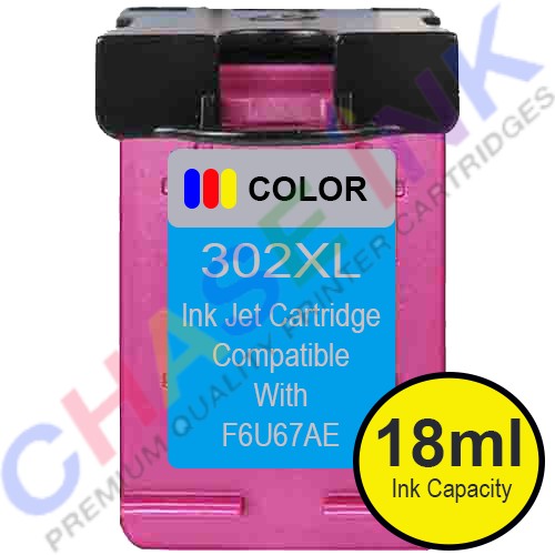 HP 302 XL Tri-color - High Yield Remanufactured Ink Cartridge (18ml)