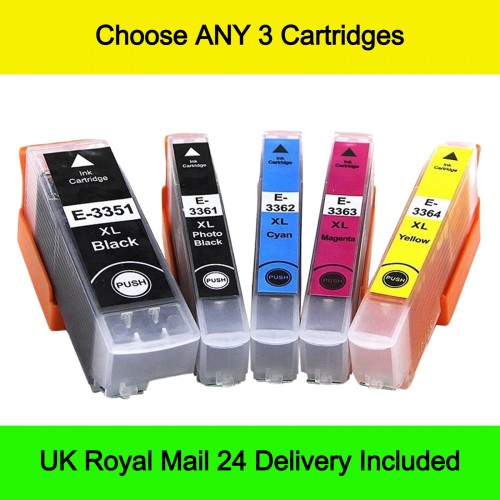 Mix ANY 3 - Compatible Epson 33 / 33XL (Oranges) Extra High Capacity Ink Cartridges