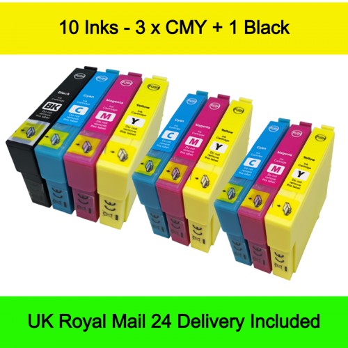 3 Colour Packs (CMY) + 1 Black Extra High Capacity - Compatible Epson 604 / 604XL (Pineapple) Ink Cartridges