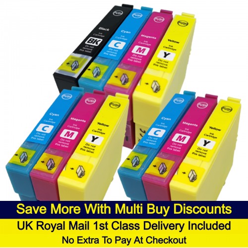 3 Colour Packs (CMY) + 1 Black - Compatible Epson 18 / 18XL (Daisy) Extra High Capacity Ink Cartridges
