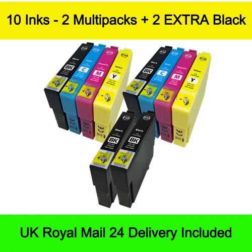 2 Multipacks (BCMY) + 2 EXTRA Black Extra High Capacity - Compatible Epson 604 / 604XL (Pineapple) Ink Cartridges