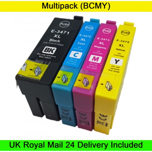 1 Multipack (BCMY) - Compatible Epson 34 / 34XL (Golf Ball) Extra High Capacity Ink Cartridges
