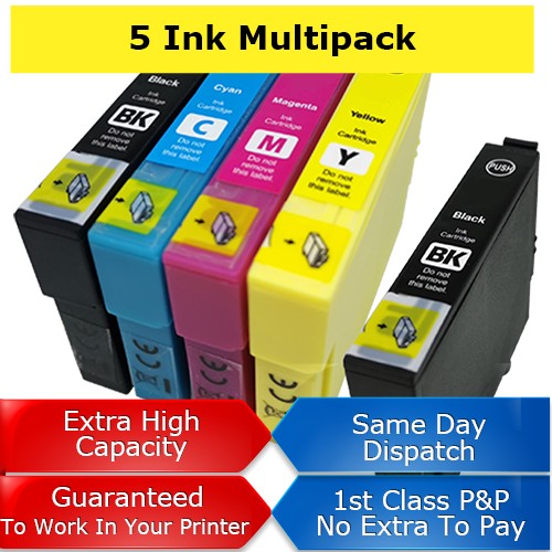 1 Multipack (BCMY) + 1 EXTRA Black - Compatible Epson 29XL High Capacity Ink Cartridges