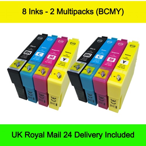 2 Multipacks (BCMY) - Compatible Epson 604 / 604XL (Pineapple) Extra High Capacity Ink Cartridges