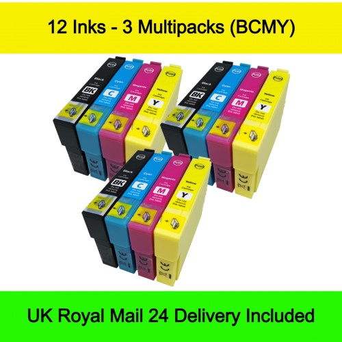 3 Multipacks (BCMY) - Compatible Epson 604 / 604XL (Pineapple) Extra High Capacity Ink Cartridges