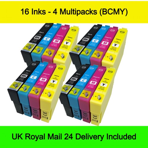 4 Multipacks (BCMY) - Compatible Epson 604 / 604XL (Pineapple) Extra High Capacity Ink Cartridges