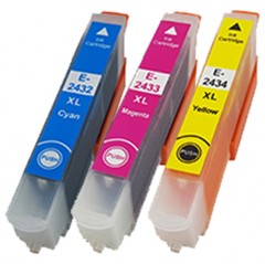 Cyan, Magenta, Yellow - 3 Compatible Ink Cartridges To Replace Epson 24 24XL (36ml)