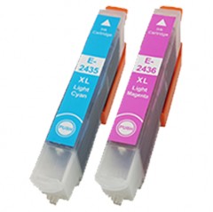 Light Cyan / Light Magenta - 2 Compatible Ink Cartridges To Replace Epson 24 24XL (24ml)