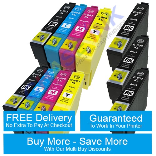 Compatible Epson 603XL - 2 Multipacks (BCMY) + 3 Black