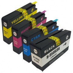 hp 950xl / 951xl remanufactured 4-pack (bcmy) high yield ink cartridges