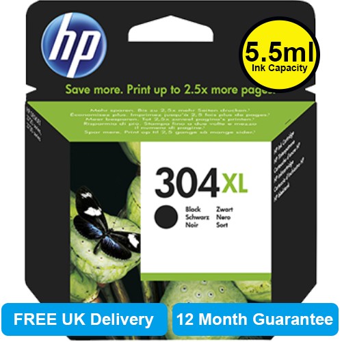HP 304XL Black Original High Yield Ink Cartridge (5.5ml) 