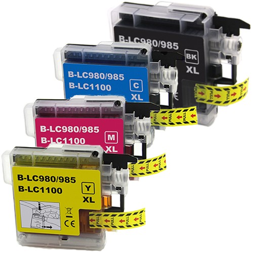 1 Multipack - 4 Inks Compatible with Brother LC980 / LC985 / LC1100