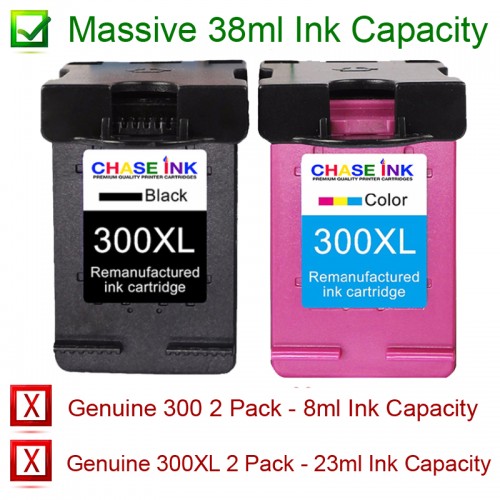HP 300 / 300XL Black & Colour - Remanufactured Ink Cartridge 2-Pack (38ml)