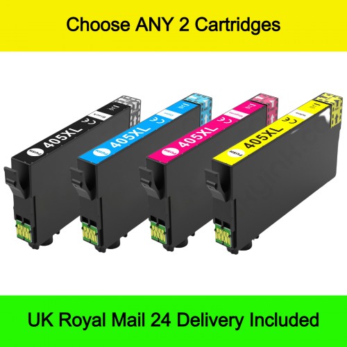 Mix ANY 2 - Compatible Epson 405 / 405XL (Suitcase) Extra High Capacity Ink Cartridges