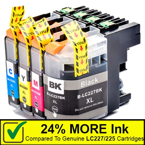 1 Multipack (BCMY) - 4 Compatible Ink Cartridges To Replace Brother LC227XL LC225XL (74.8ml)