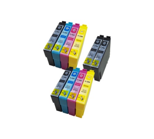 10 Inks - Compatible Epson T1295 (T1291/2/3/4) Ink Cartridge Twin Multipack + 2 Extra Blacks