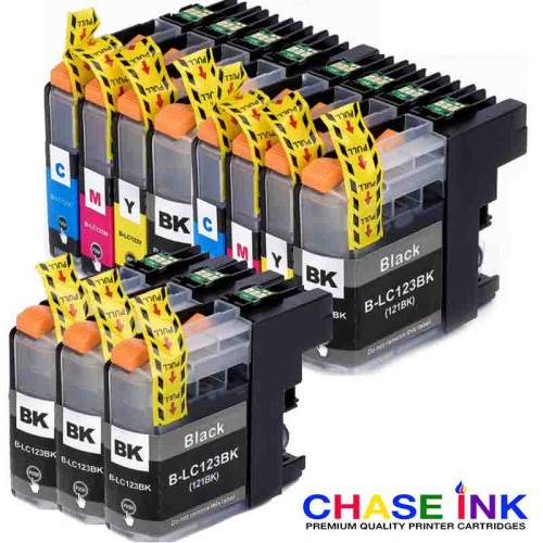 2 Multipacks + 3 EXTRA Black - 11 Compatible Ink Cartridges To Replace Brother LC123 XL Series