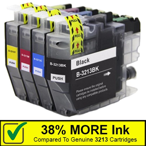 1 Multipack (BCMY) - 4 Compatible Ink Cartridges To Replace Brother LC3213 (32ml) 