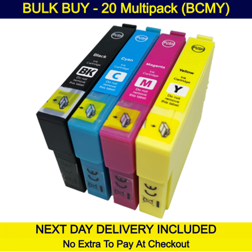 BULK BUY - 20 Multipacks (BCMY) - Compatible Epson 18 / 18XL (Daisy) Extra High Capacity Ink Cartridges