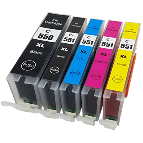 1 Multipack - 5 Compatible Ink Cartridges - Replaces Canon PGI-550XL & CLI-551XL