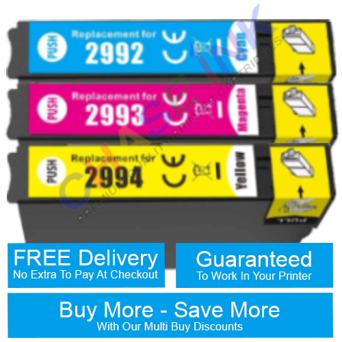 Compatible Epson 29XL High Capacity Ink Cartridges - Cyan, Magenta, Yellow