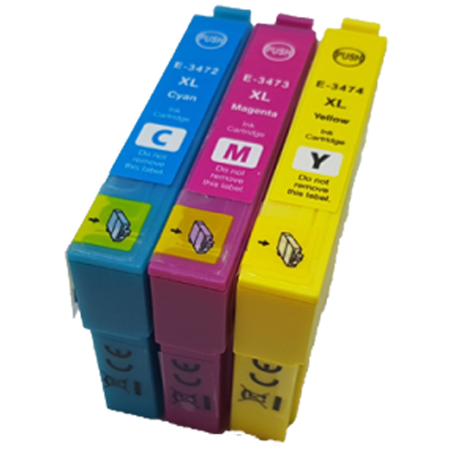 CMY Colour Pack - 3 Compatible Ink Cartridges To Replace Epson 34 34XL