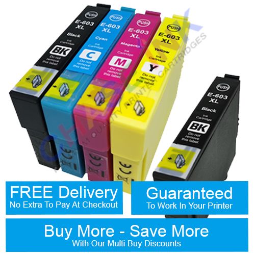 Compatible Epson 603 / 603XL Ink Cartridges - Multipack (BCMY) + 1 EXTRA Black